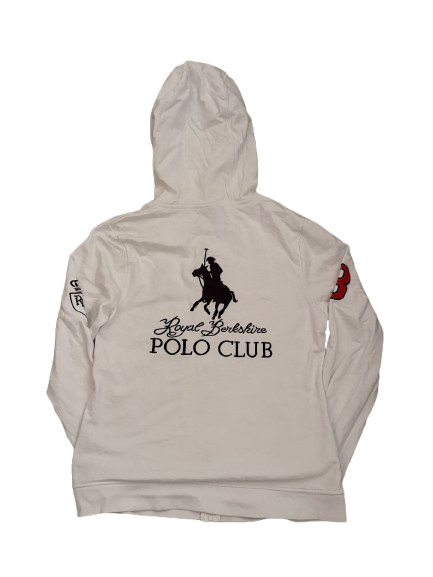 Polo Club Hoodie Jacke Weiß – Gesticktes Logo, Front Zip, Regular Fit (M)