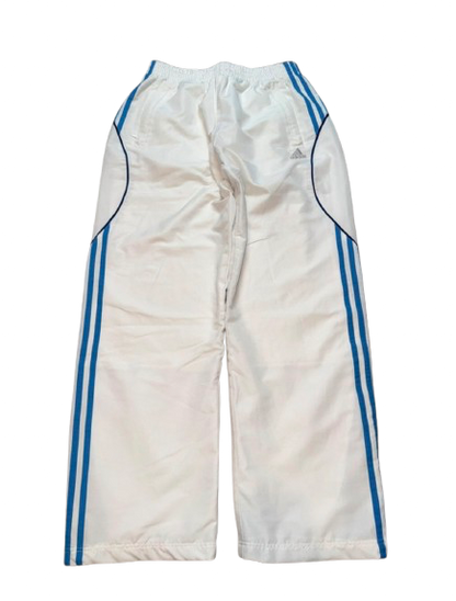 Adidas Trackpants Weiß mit blauen Streifen – Vintage Style (M)