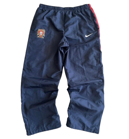Nike Portugal Trainingshose Navy – Vintage Track Pants mit Wappen (L)