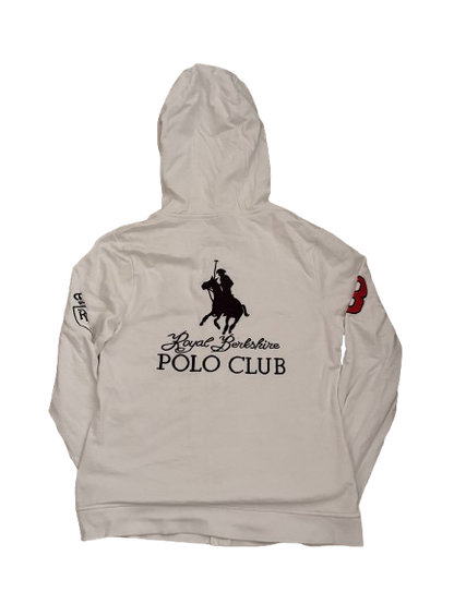 Polo Club Hoodie Jacke Weiß – Gesticktes Logo, Front Zip, Regular Fit (M)